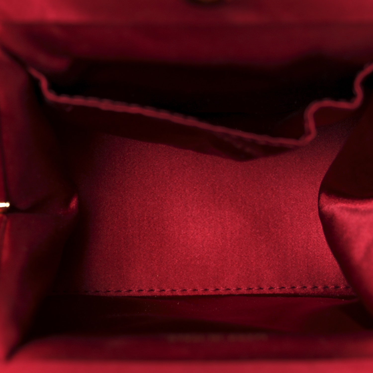 Chanel Satin Quilted CC Kisslock Clutch Red