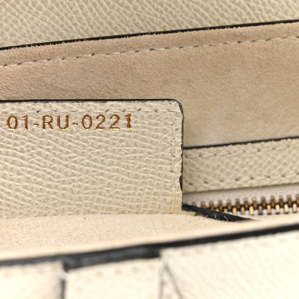 Christian Dior Grained Calfskin Saddle Bag White