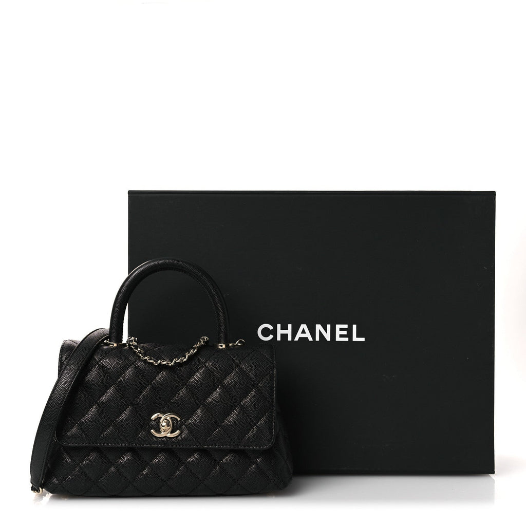 Chanel Caviar Quilted Mini Coco Handle Flap Black