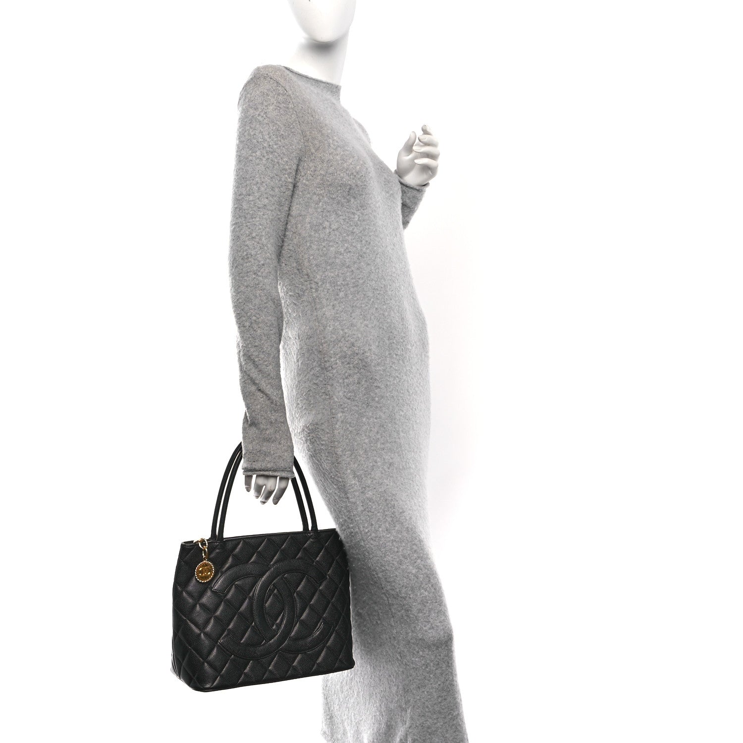 Chanel Caviar Quilted Medallion Tote Black