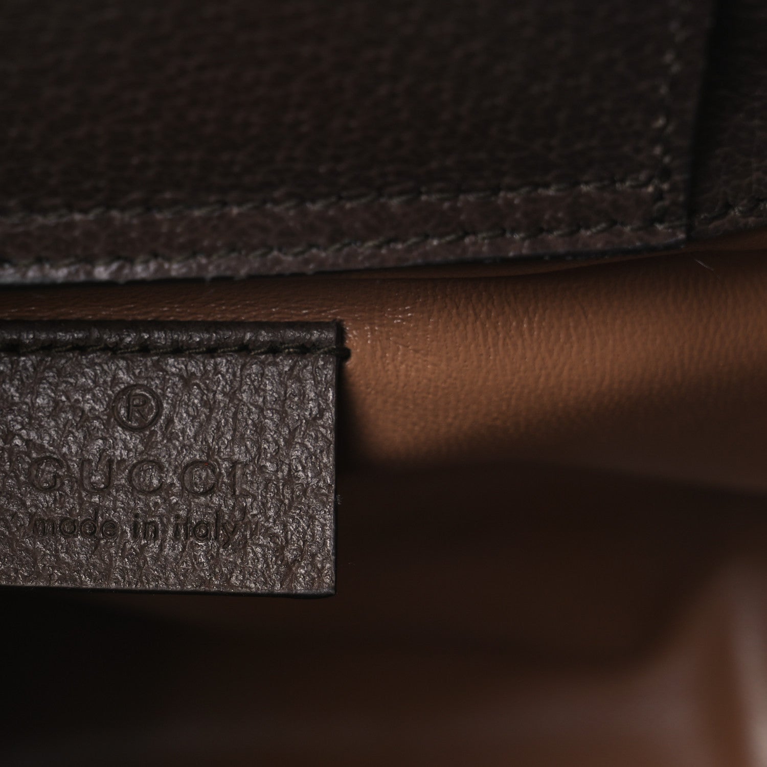 Gucci Monogram Jumbo GG Textured Dollar Calfskin Mini Diana Tote Bag Camel Ebony New Acero
