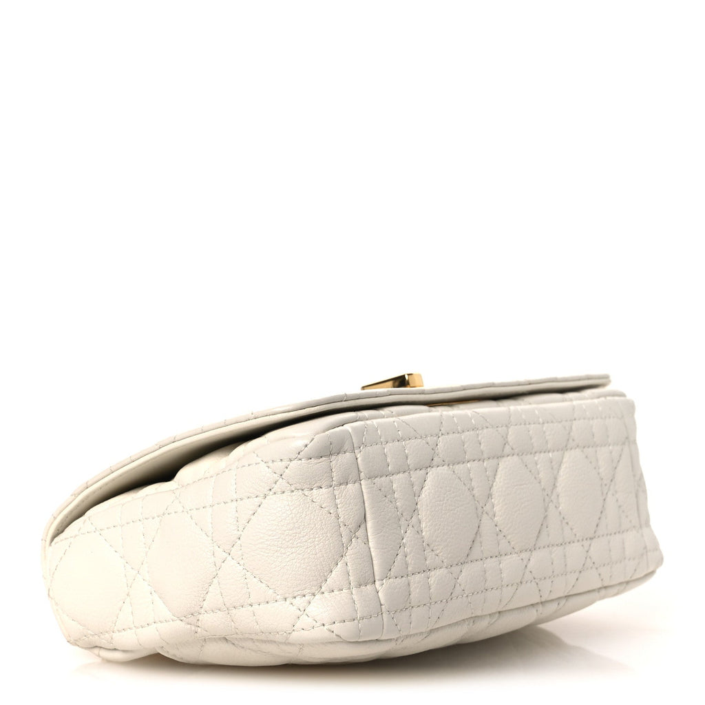 Christian Dior Lambskin Cannage Small Caro Bag Ivory