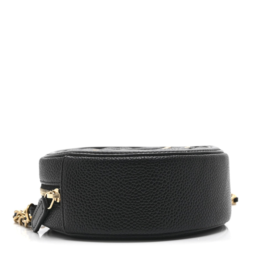 Chanel Caviar Quilted Round Filigree Crossbody Black