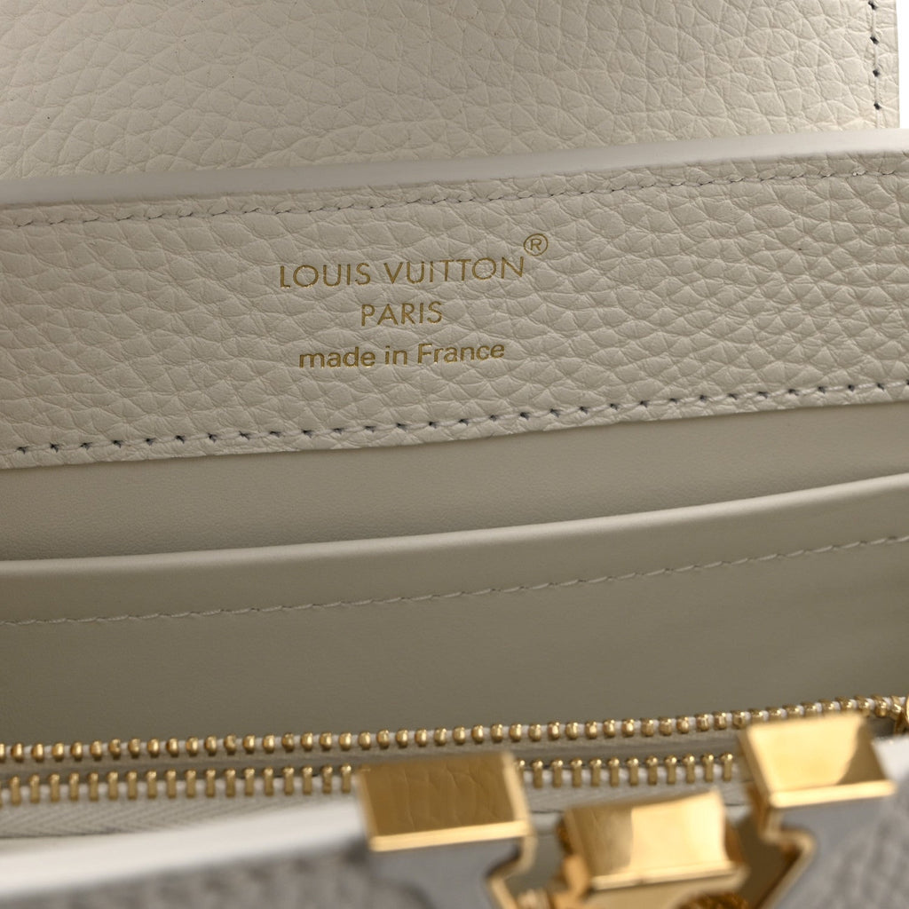 Louis Vuitton Taurillon Small Chain My Capucines Snow