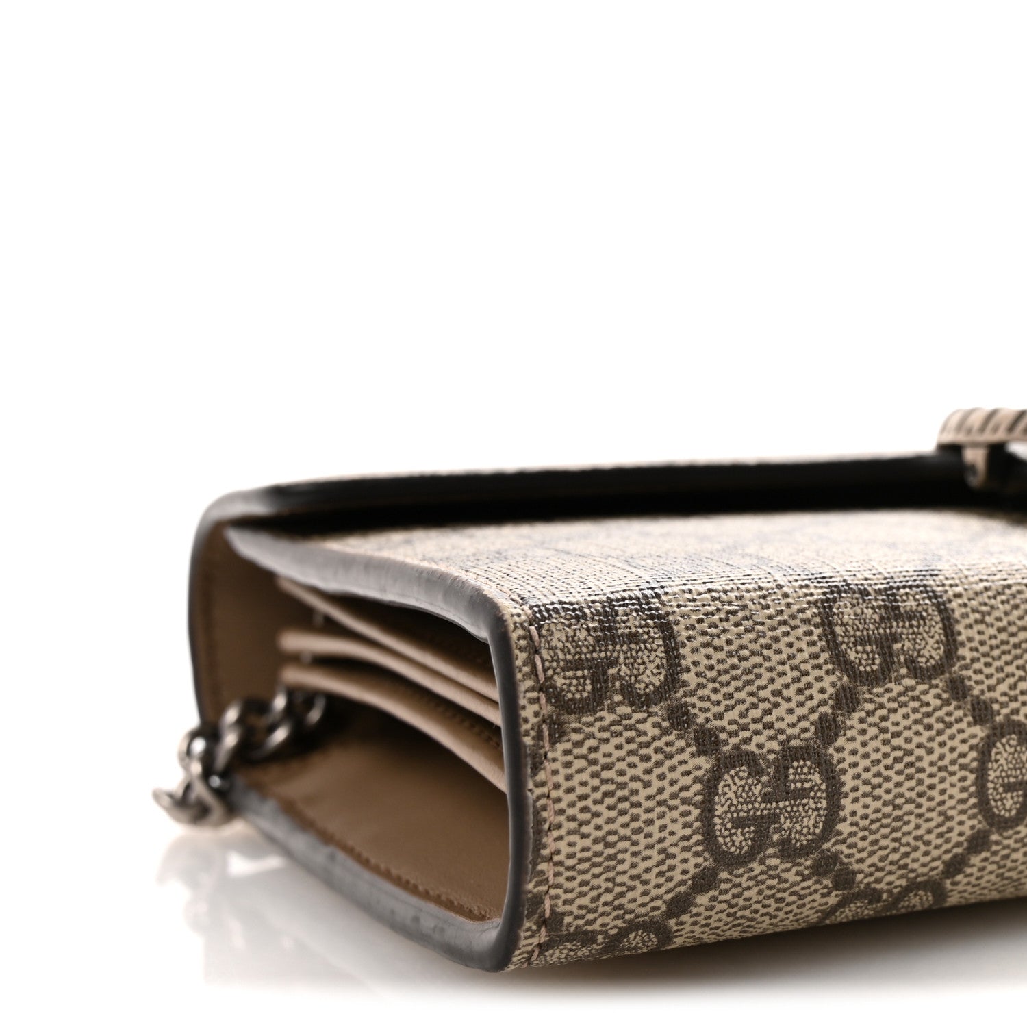 Gucci GG Supreme Monogram Mini Dionysus Chain Wallet Beige Taupe
