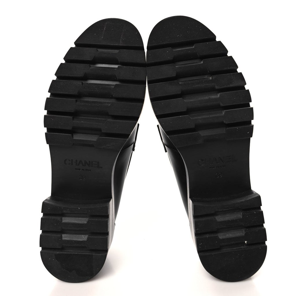 Calfskin Metal CC Loafers 39 Black