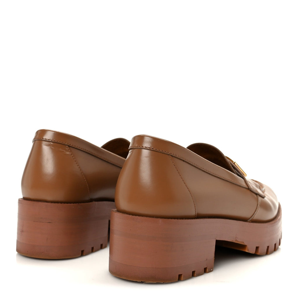 Calfskin Metal CC Loafers 40 Brown