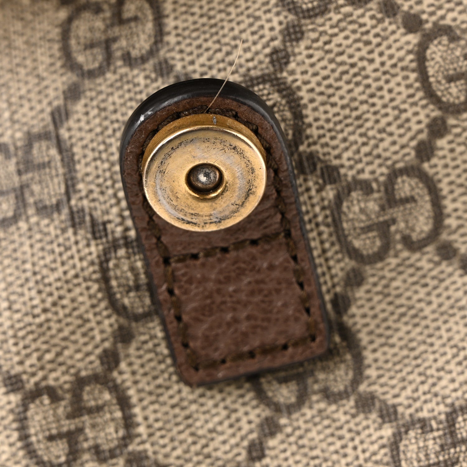 Gucci GG Supreme Monogram Medium Ophidia Double Buckle Backpack Brown