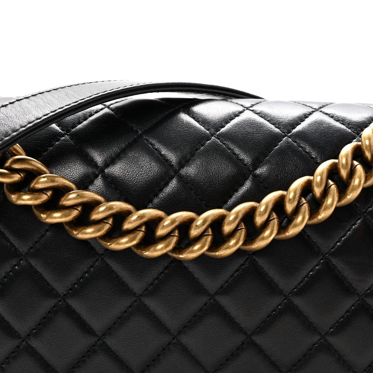 Chanel Lambskin Quilted Medium Boy Flap Black