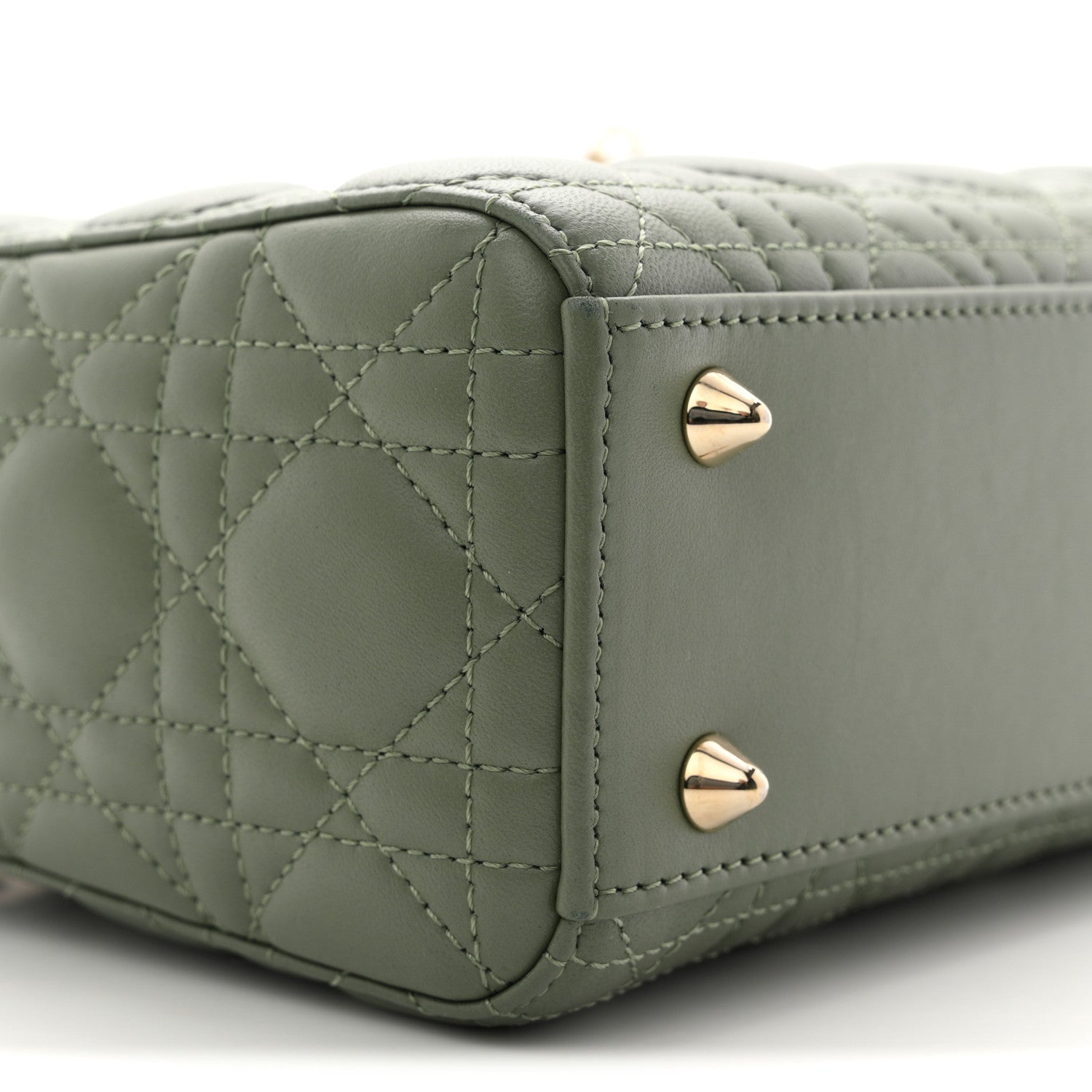 Christian Dior Lambskin Cannage Small My ABCDior Lady Dior Peyote Green