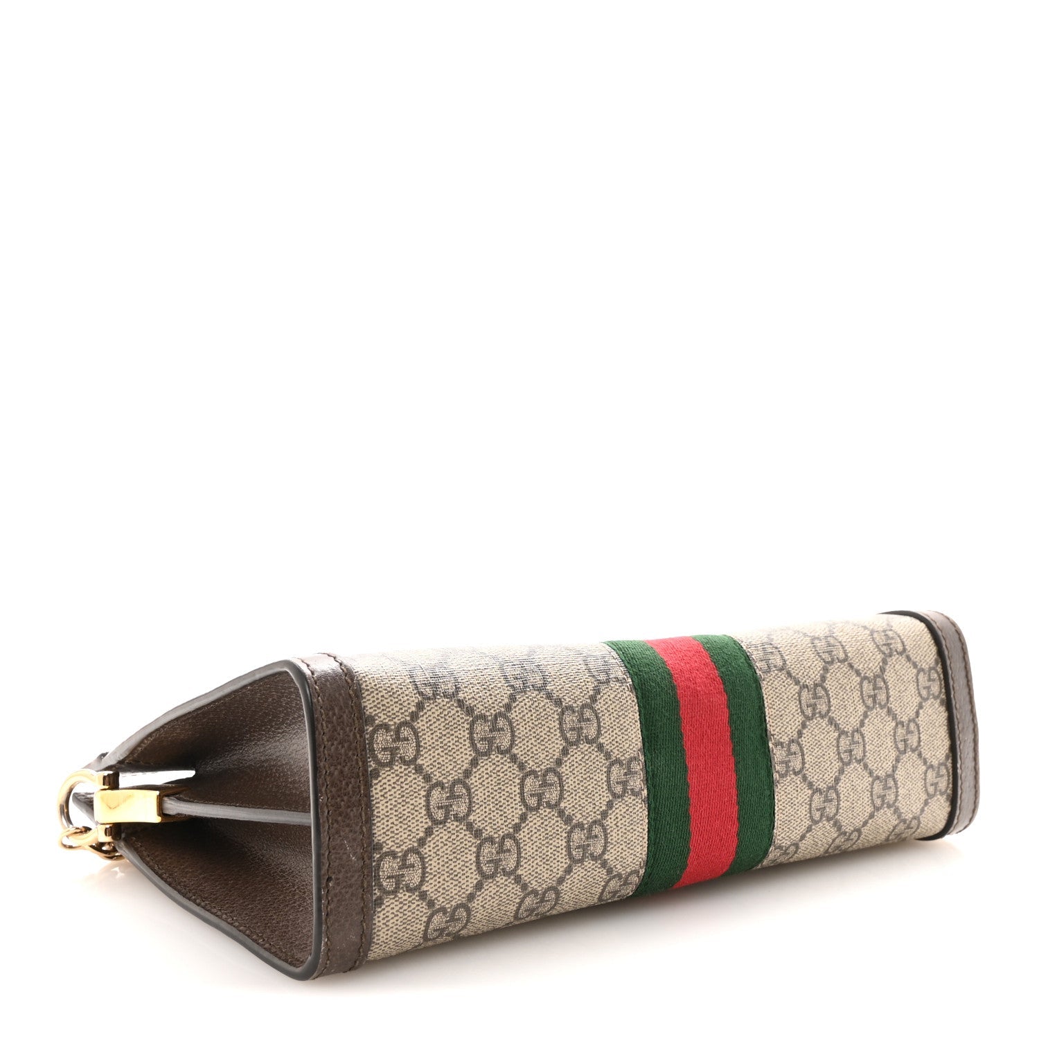 Gucci GG Supreme Monogram Web Small Ophidia Chain Shoulder Bag Brown