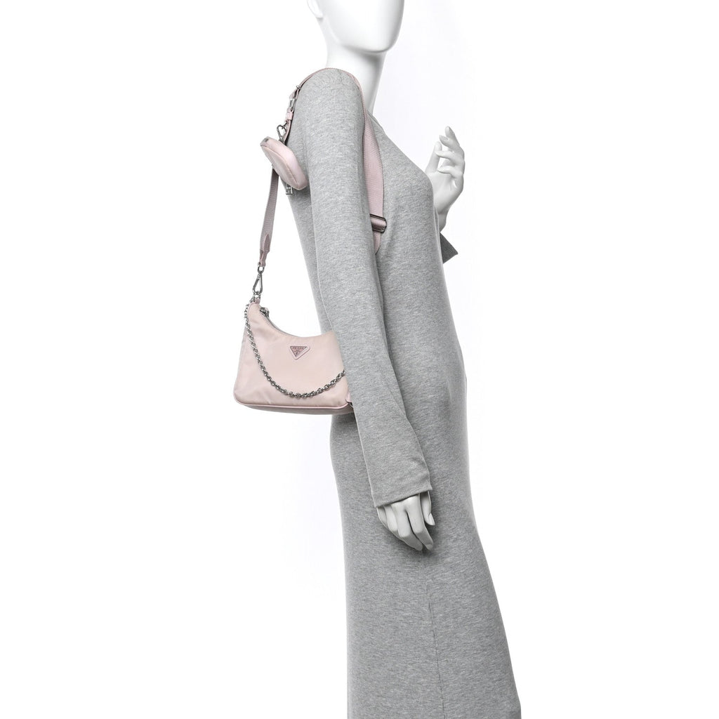 Prada Nylon Re-Edition 2005 Shoulder Bag Alabastro