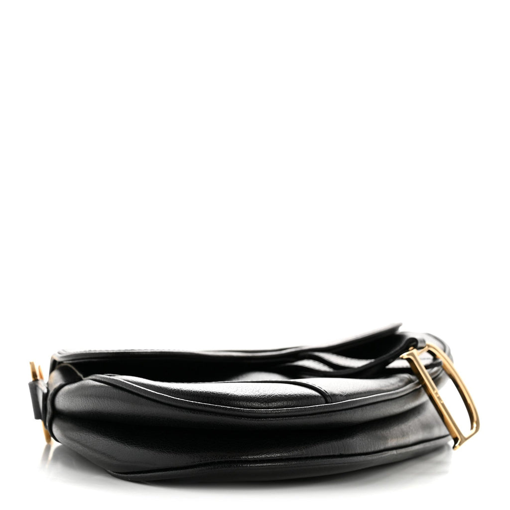 Christian Dior Shiny Goatskin  Saddle Bag Black