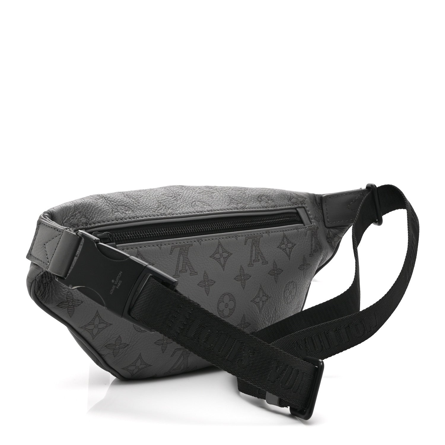 Louis Vuitton Calfskin Monogram Shadow Discovery Bumbag PM Gray