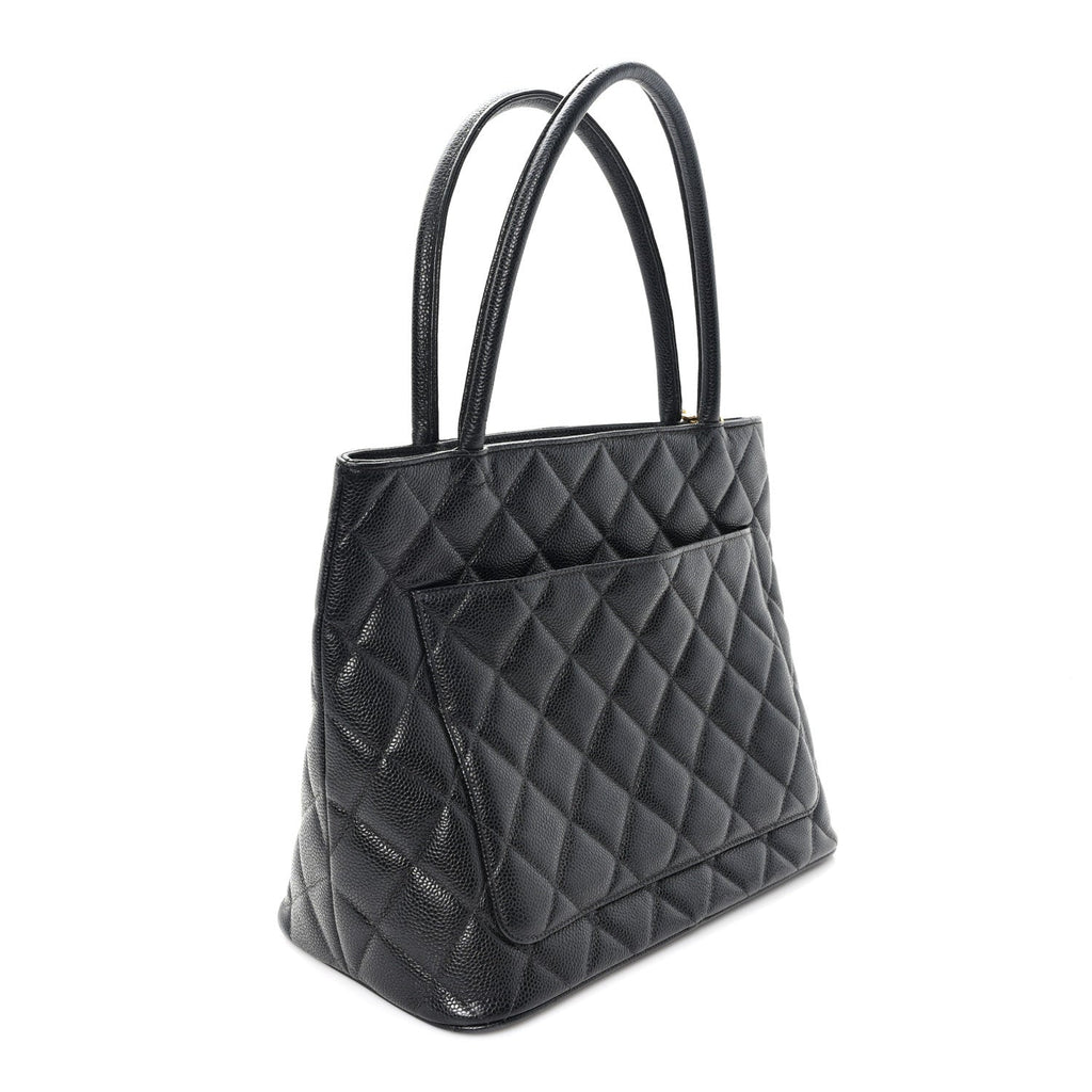 Chanel Caviar Quilted Medallion Tote Black