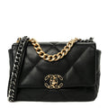Chanel Lambskin Quilted Medium Chanel 19 Flap Black