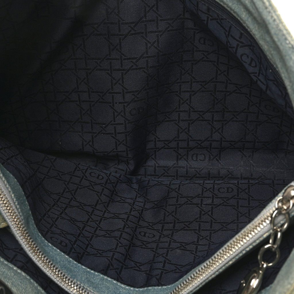 Christian Dior Denim Cannage Lady Dior Light Blue