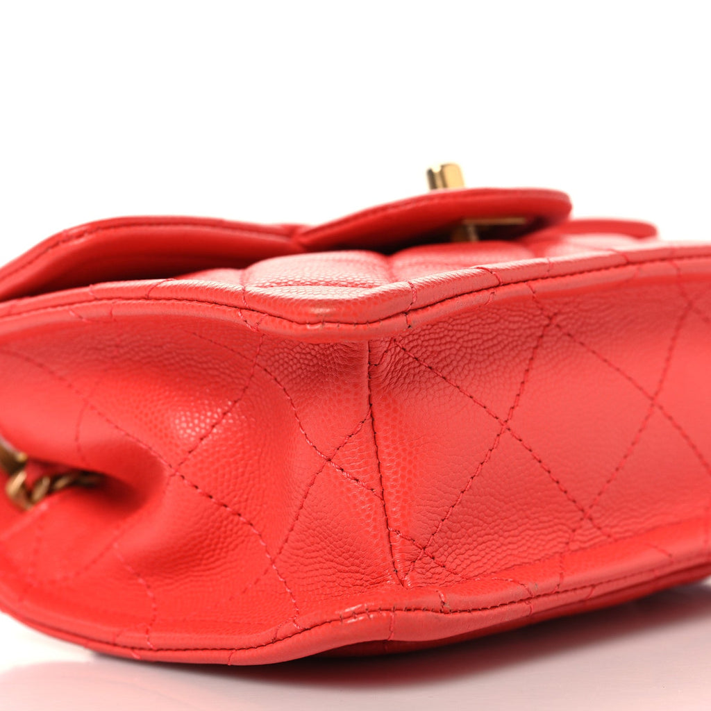 Chanel Caviar Quilted Mini Sweet Classic Flap Red