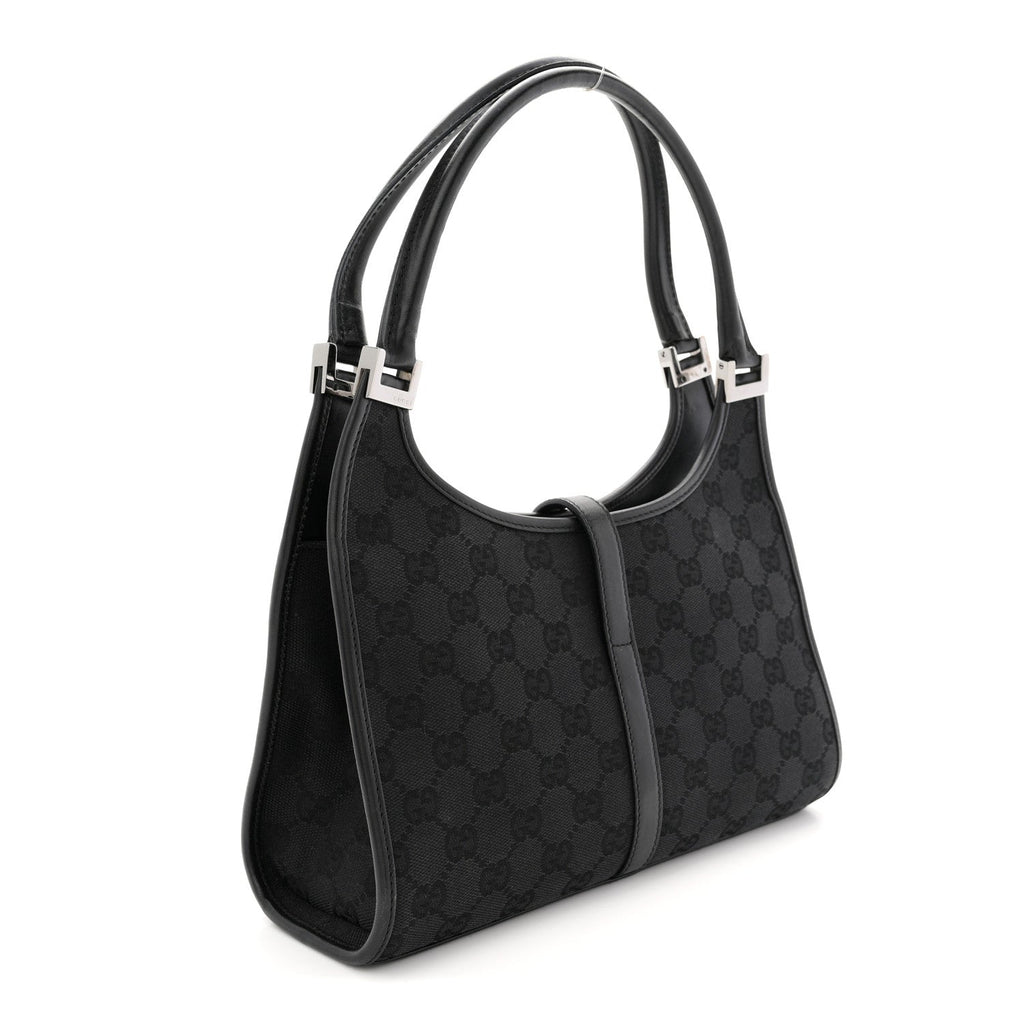Gucci Monogram Bardot Shoulder Bag Black