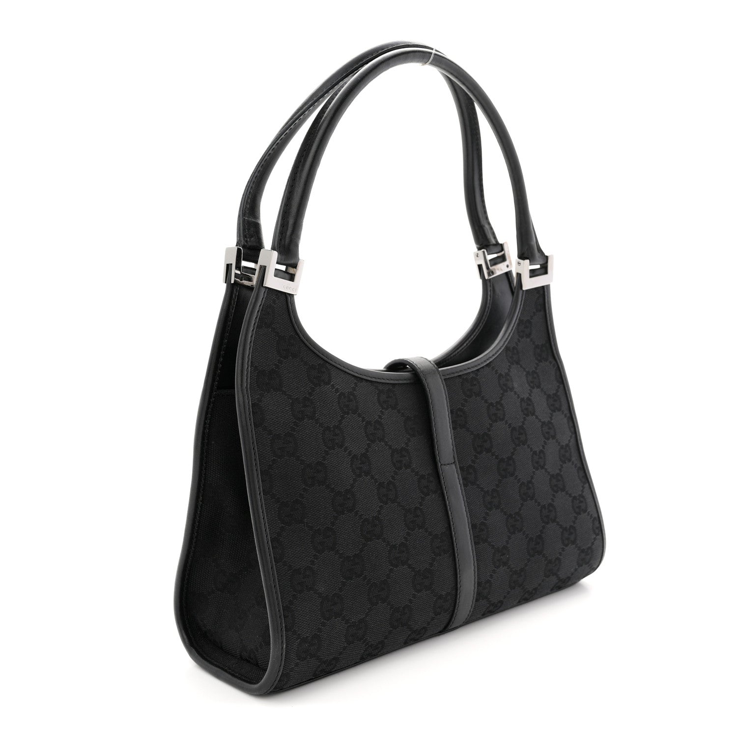 Gucci Monogram Bardot Shoulder Bag Black