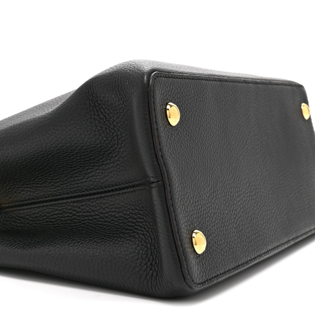 Louis Vuitton Taurillon Capucines MM Black Fuchsia