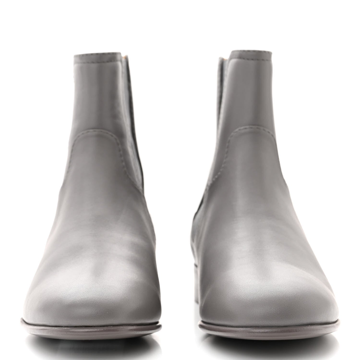 Calfskin Elastic Short Boots 36.5 Grey