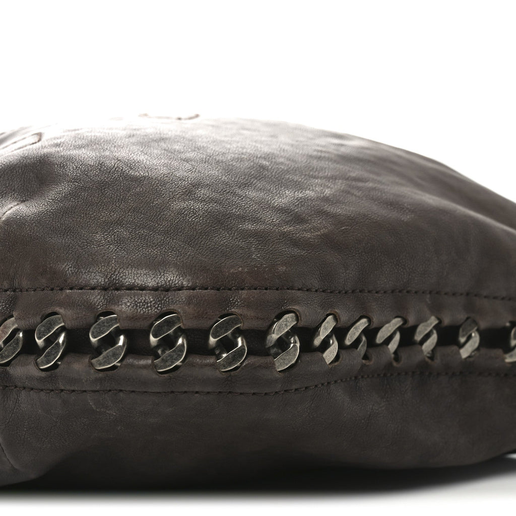 Chanel Calfskin Modern Chain Hobo Brown