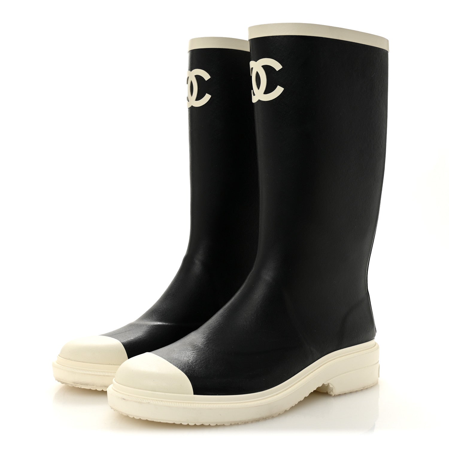 Caoutchouk CC High Boots 40 Black White
