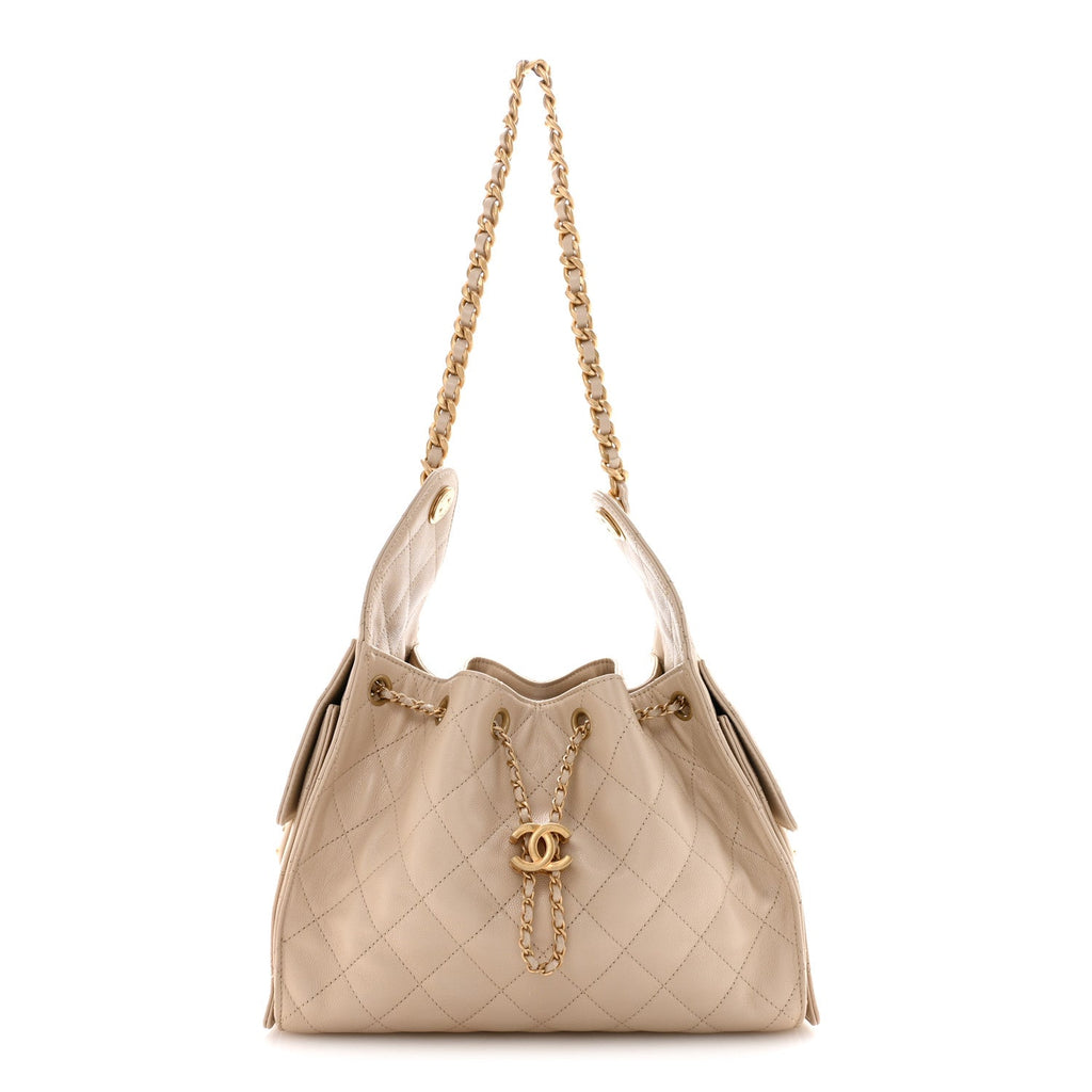 Chanel Caviar Quilted Small Chanel 25 Handbag Beige