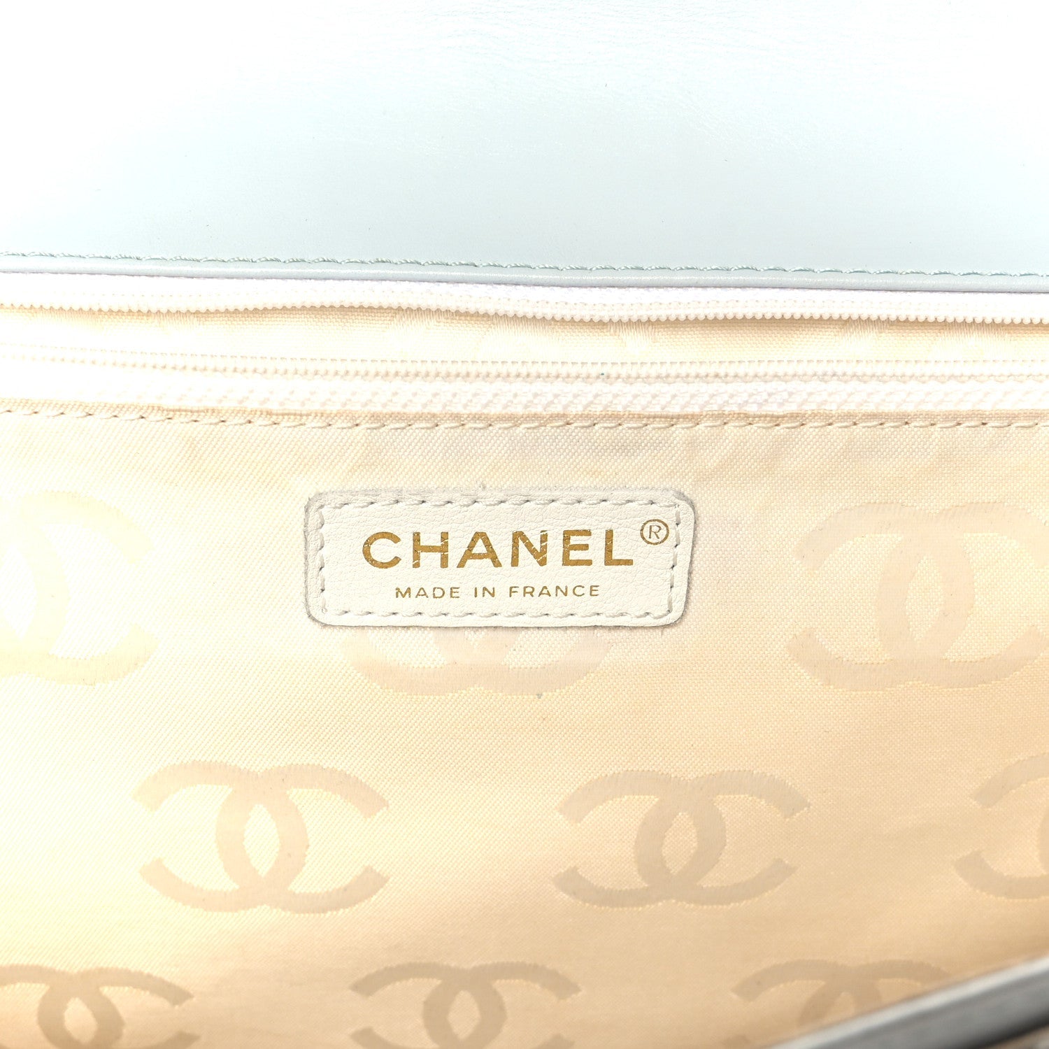 Chanel Calfskin Quilted Wild Stitch Large Flap Light Blue