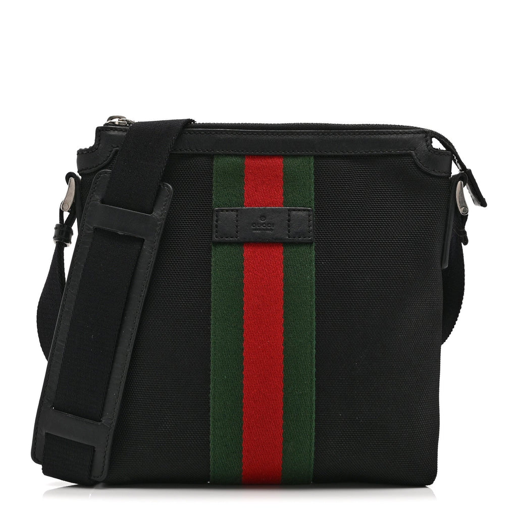 Gucci Canvas Web Messenger Bag Black