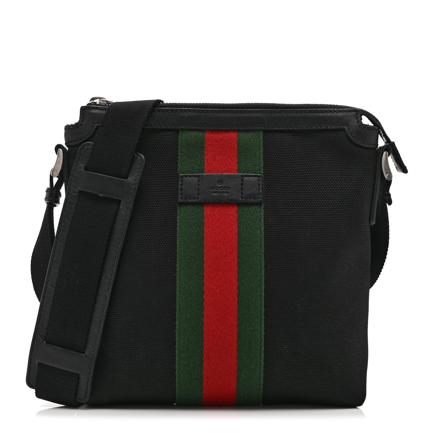 Gucci Canvas Web Messenger Bag Black