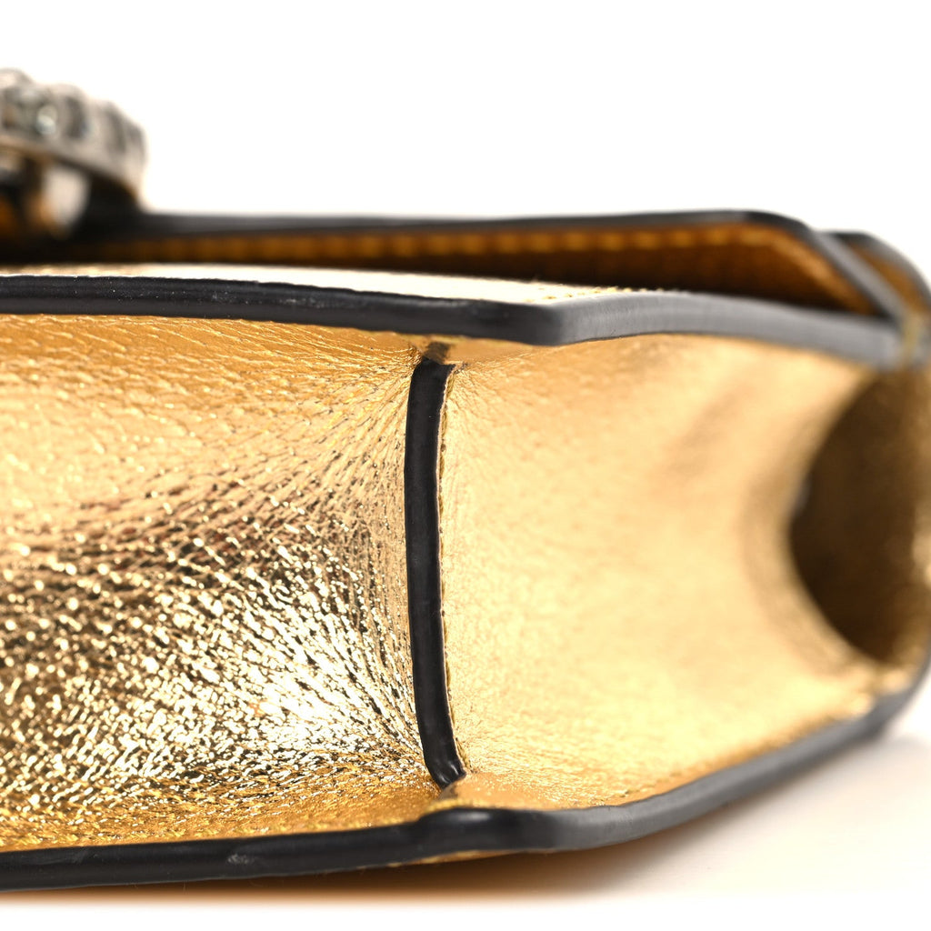 Gucci Metallic Calfskin Super Mini Dionysus Shoulder Bag Gold