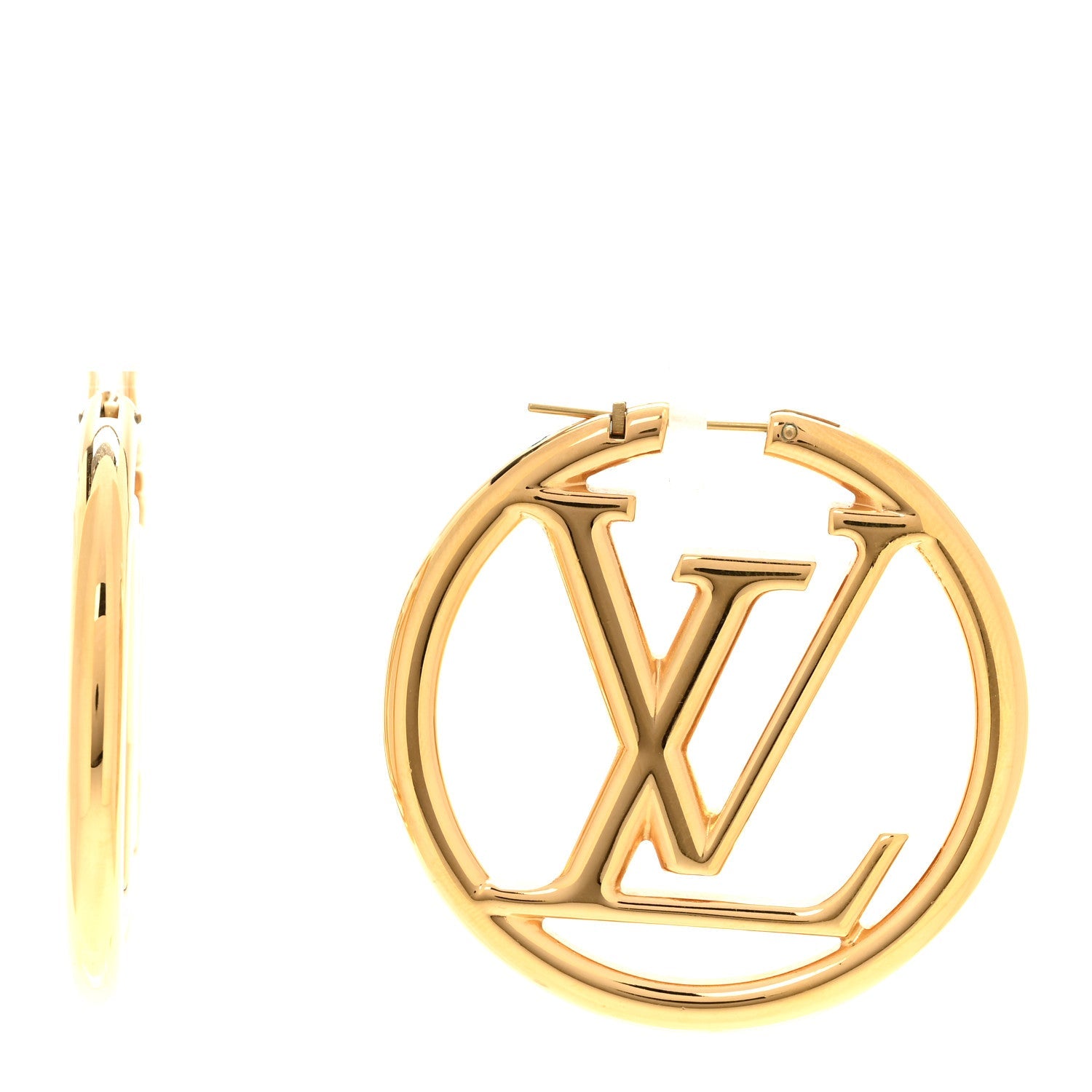Louis Vuitton Metal Louise Hoop Earrings Gold