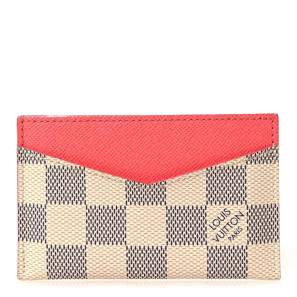 Louis Vuitton Damier Azur Daily Card Holder Rose Papaye