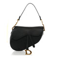 Christian Dior Grained Calfskin Saddle Bag Black