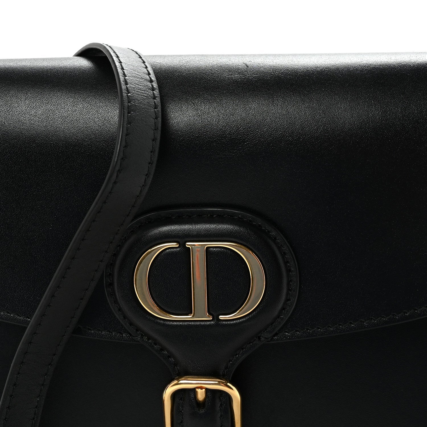 Christian Dior Box Calfskin Medium Bobby Frame Flap Black