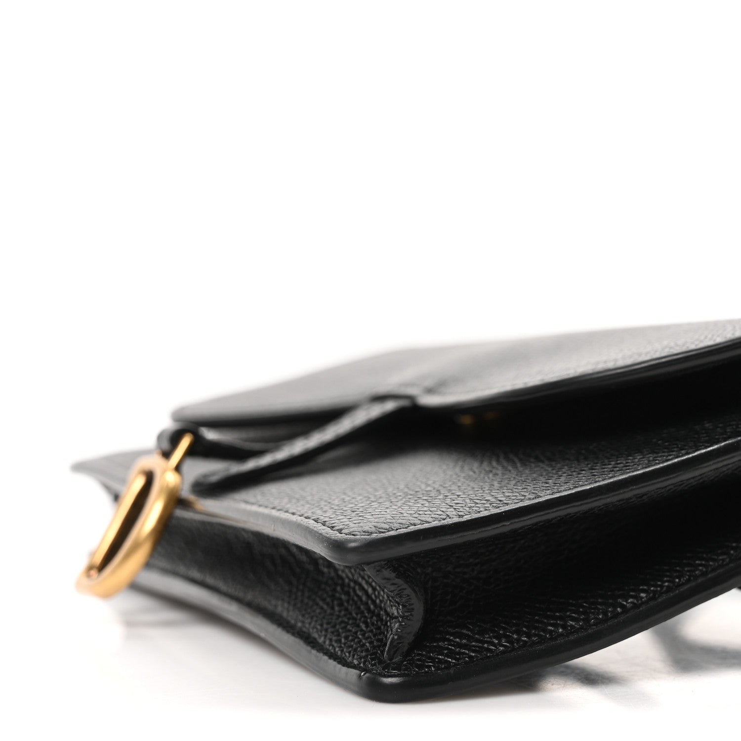 Christian Dior Grained Calfskin Saddle Belt Bag Black
