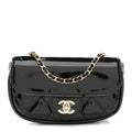 Chanel Patent Calfskin Quilted Mini Clutch Black
