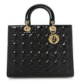 Christian Dior Patent Cannage Large Lady Dior Black