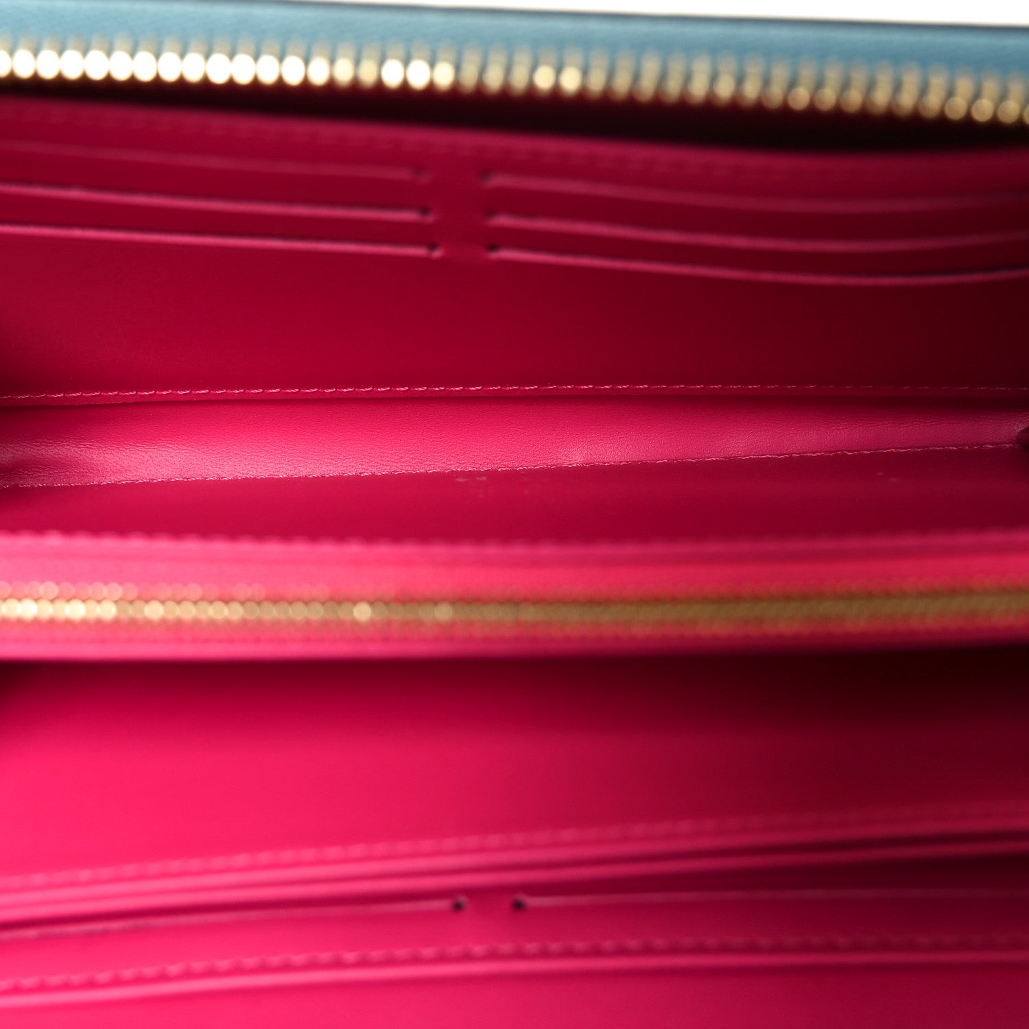 Louis Vuitton Metallic Vernis Degrade Zippy Wallet Blue Pink