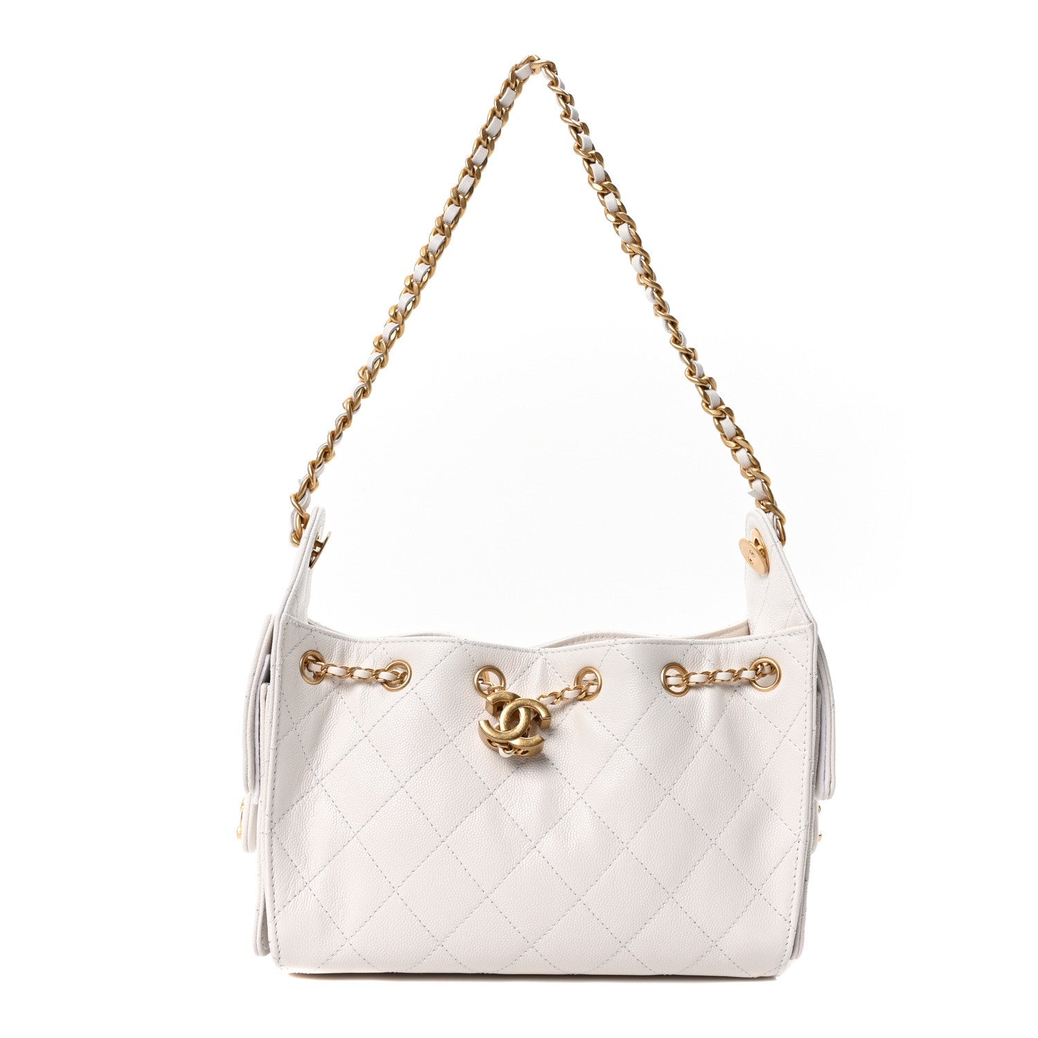 Chanel Caviar Quilted Mini Chanel 25 Handbag White