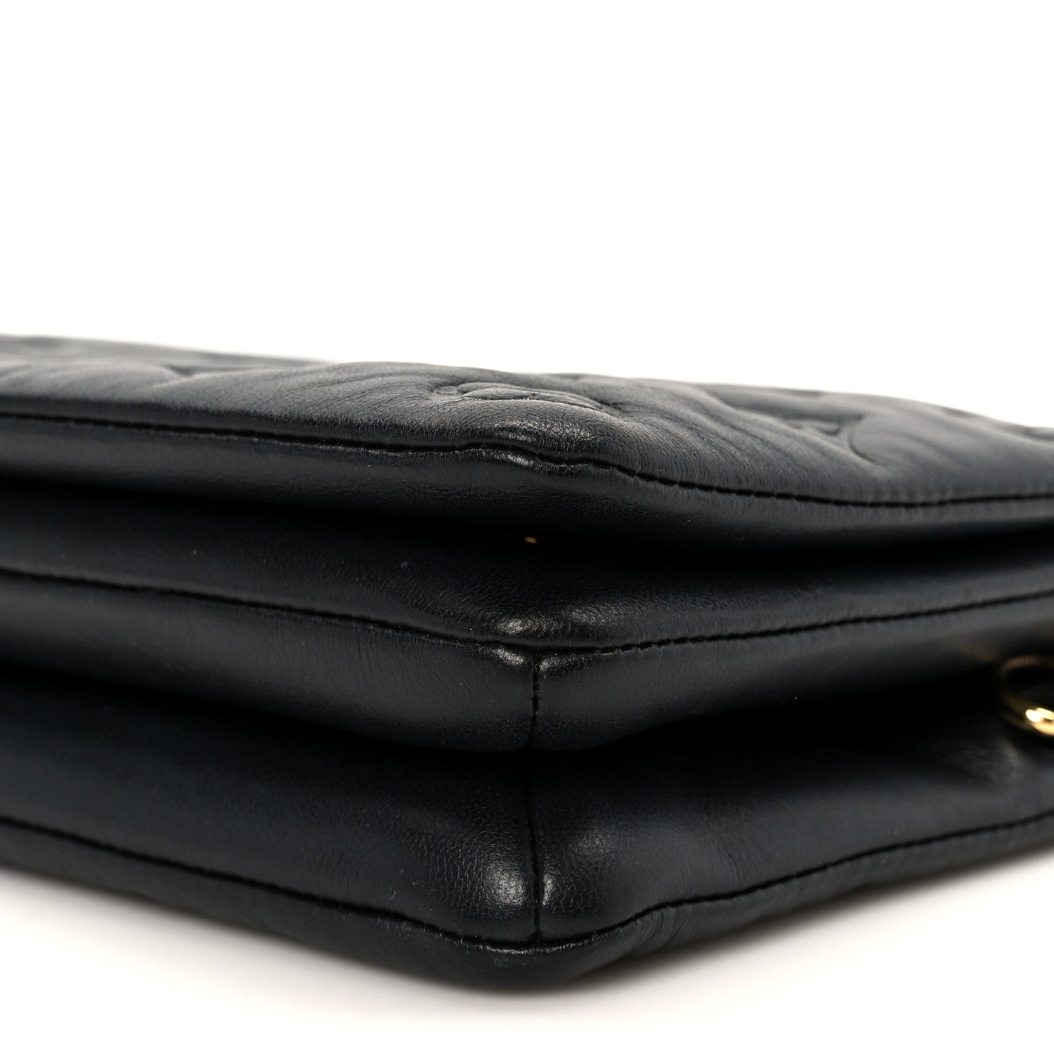 Louis Vuitton Lambskin Embossed Monogram Pochette Coussin Black
