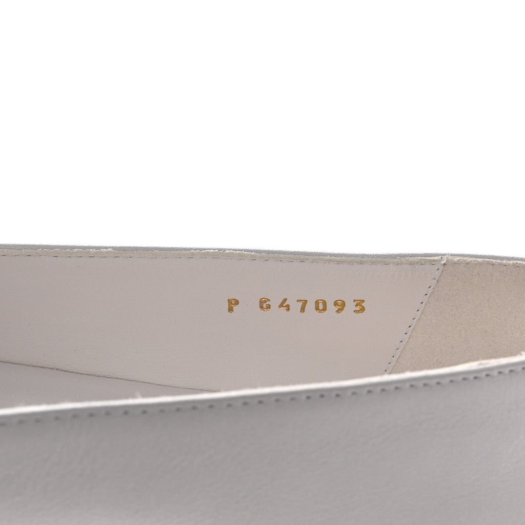 Calfskin Grosgrain Cap Toe CC Moccasin Loafers 39 White Black