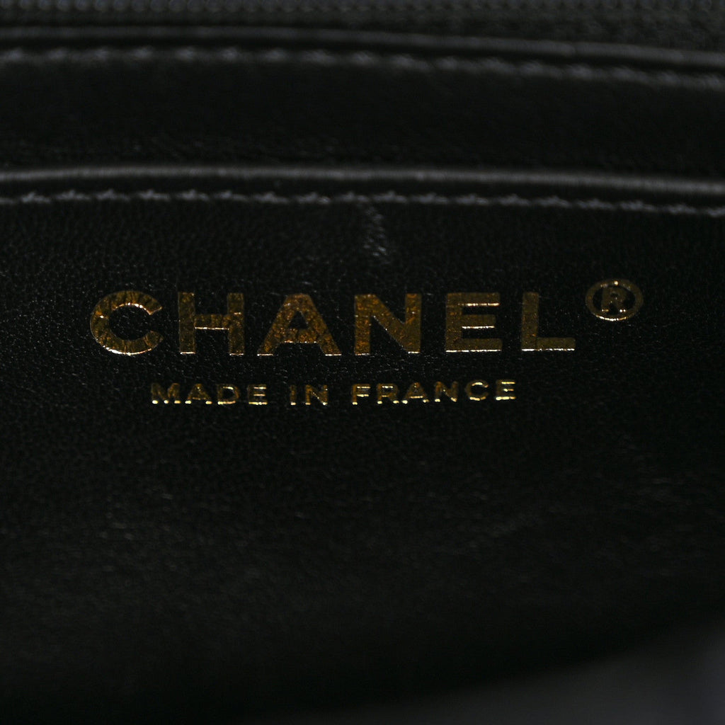 Chanel Tweed Quilted Mini Side Pearl Flap Bag Black