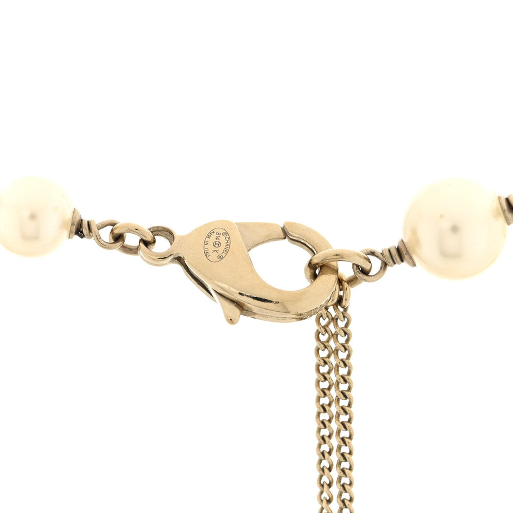 Metal Pearl Resin CC Pendant Necklace Gold Multicolor