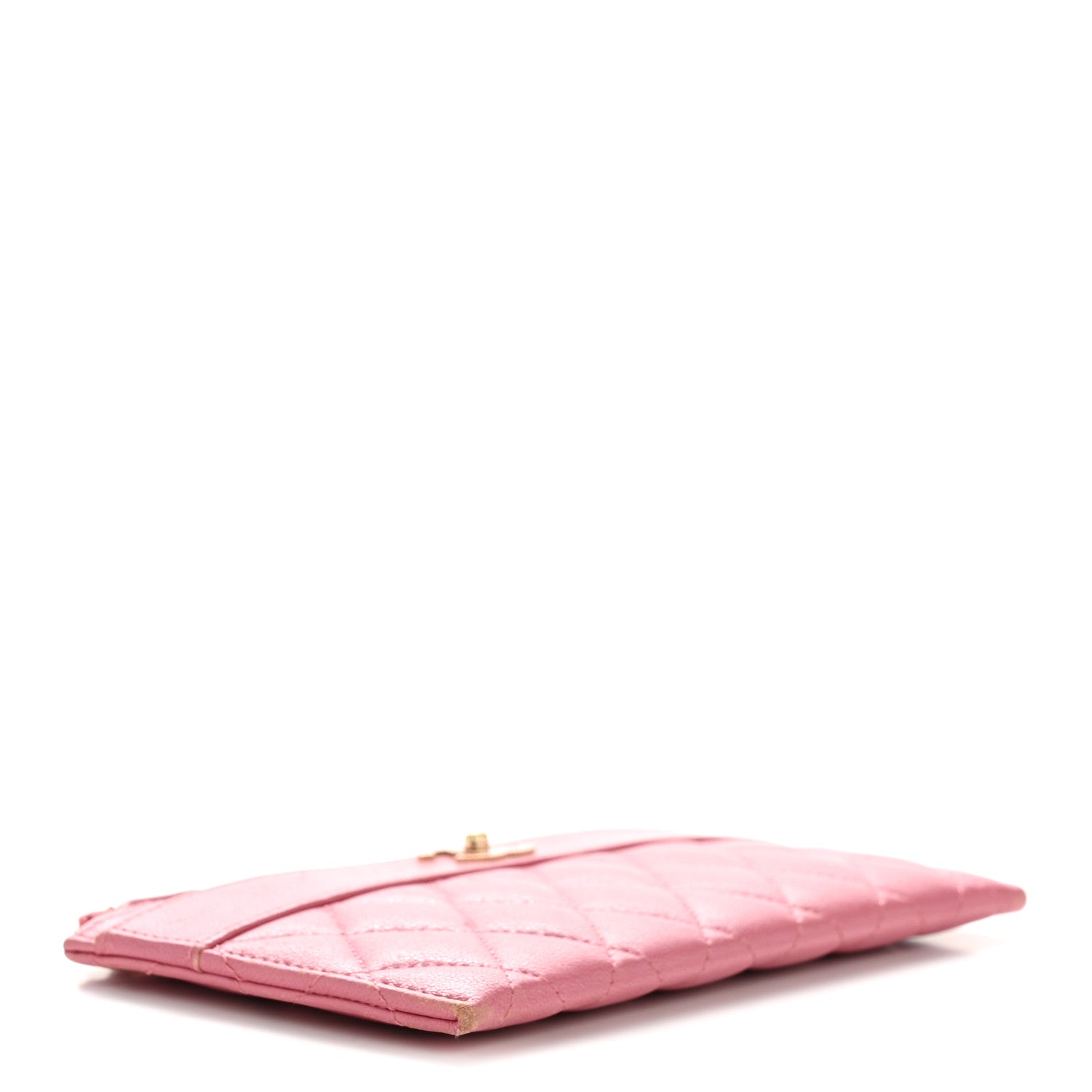 Chanel Sheepskin Quilted Mademoiselle Vintage Zip Pouch Pink