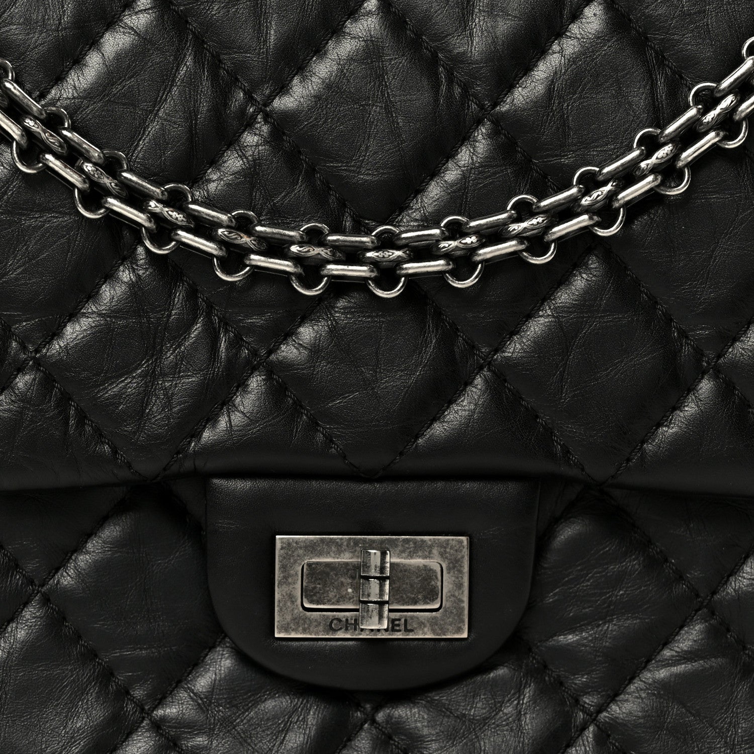 Chanel Aged Calfskin Quilted 2.55 Reissue 226 Flap Black