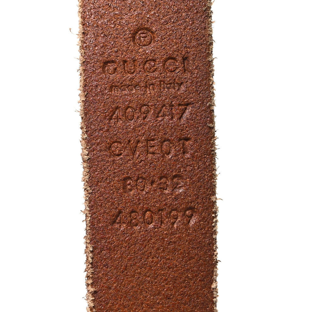 Gucci Faded Calfskin Double G 20mm Belt 80 32 Cuir