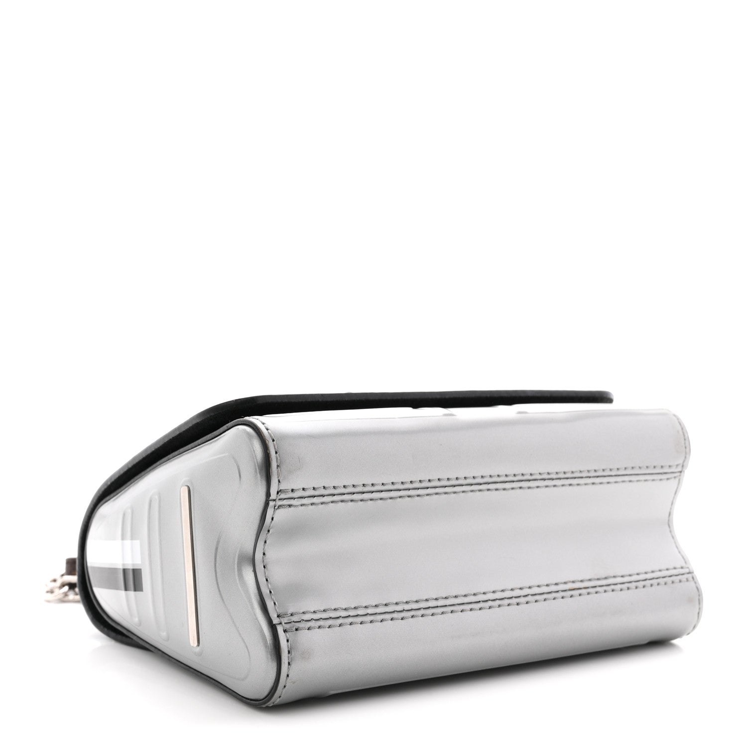 Louis Vuitton Calfskin Monogram Spaceship Embossed Twist Shoulder Bag PM Argent